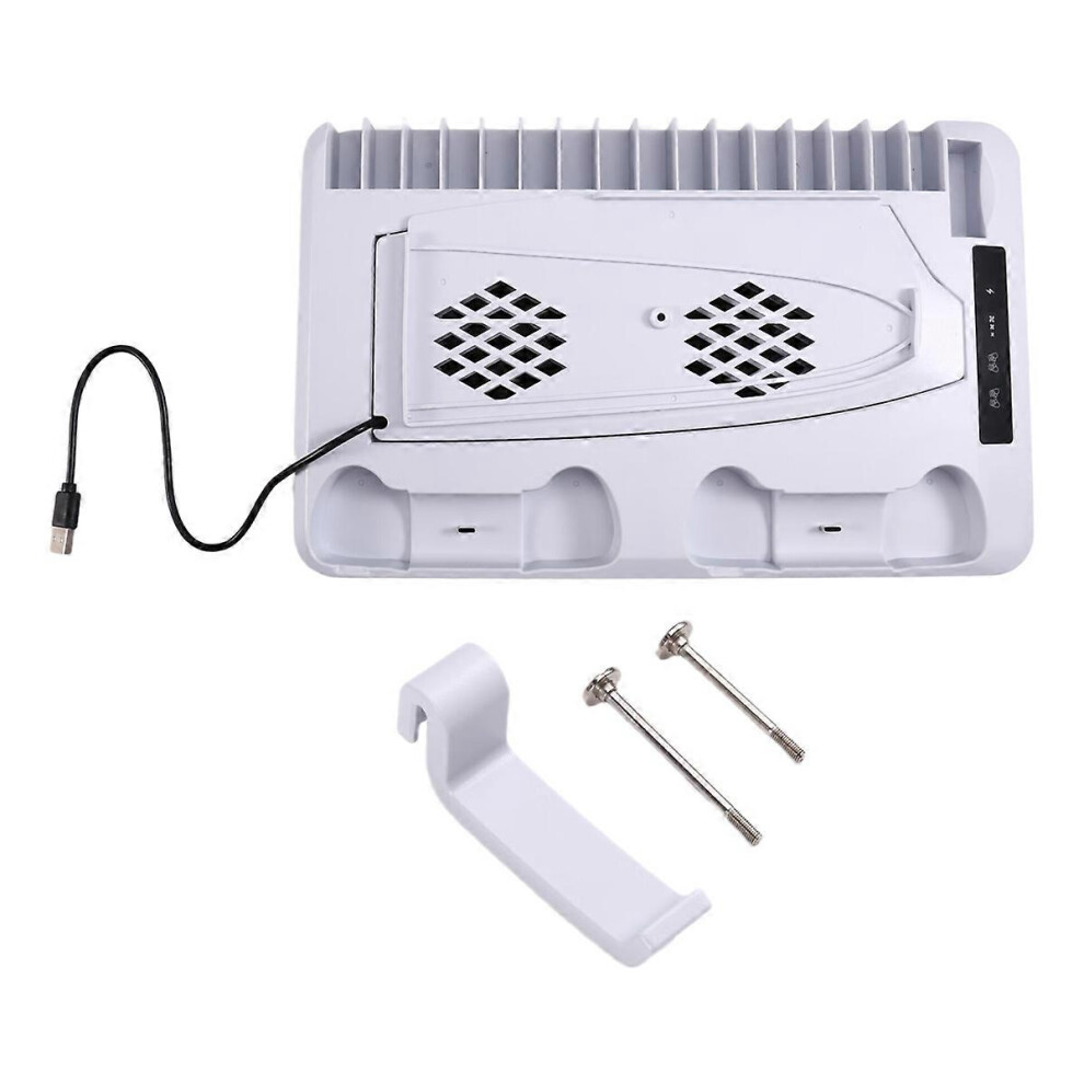 Rgb Cooling Base Gamepad Charging Stand For Ps5 Console Holder Headset Hook Game Cd Storage Rack For 8241893559615