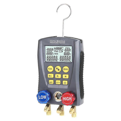 Digital vacuum pressure test gauge for HVAC system temperature control