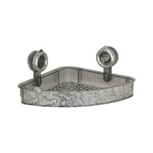 Estante con ventosa sin taladro, estilo lujoso, diseño de glaciar, organizador de ducha para baño, gris, estilo abanico