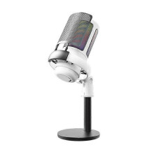 USB condenser microphone for gaming, computer recording microphone with RGB lighting for desktop use