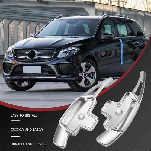 Silver aluminum alloy shift paddle extension for Mercedes C-Class, CLA, E-Class, G-Class, GLA, GLC, GLS 2
