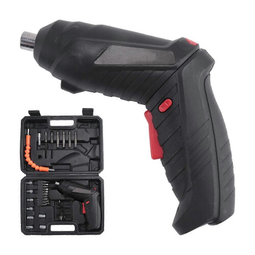 Rechargeable Mini Electric Screwdriver with 90-180 Rotating Handle, LED Light, Wireless, EU Standard