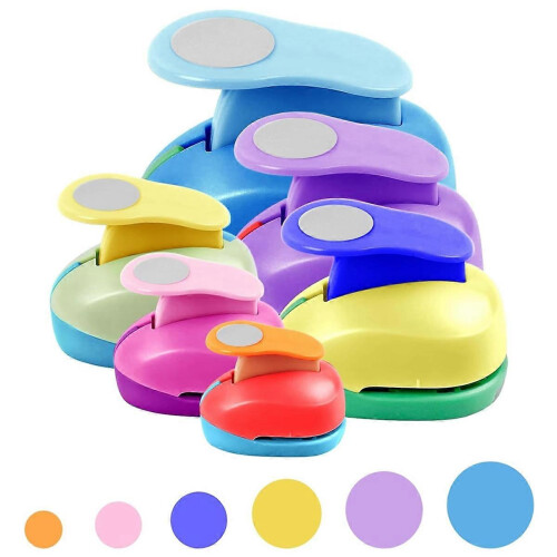 Paper Crafts Circle Punches Set - 6 Sizes, Including 3-Inch, Random Colors