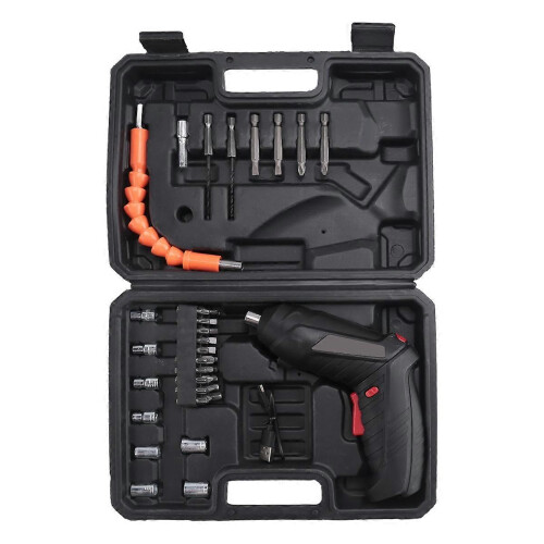 Rechargeable Mini Electric Screwdriver with 90-180 Rotating Handle, LED Light, Wireless, EU Standard 2