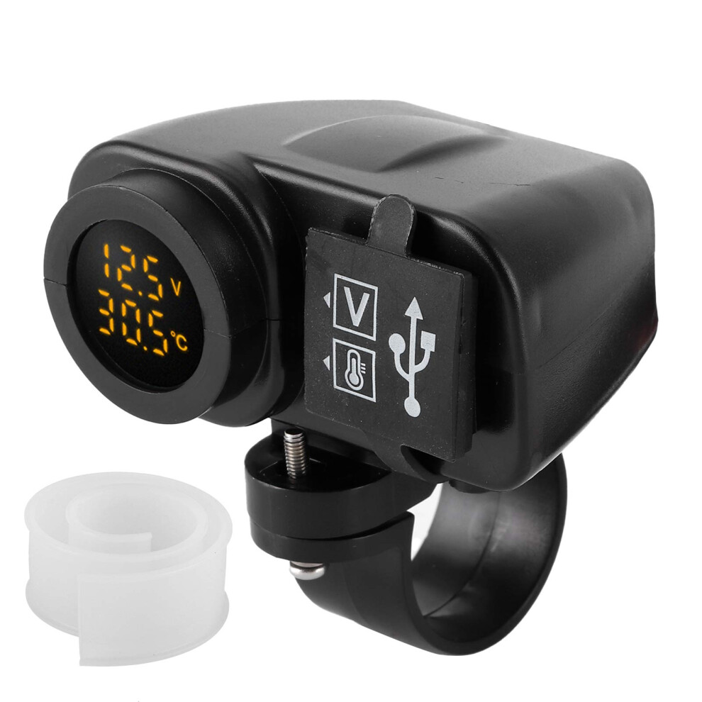 Motorcycle Usb Charger With Dual Usb Charger, Multifunction Thermometer, Voltmeter, With Switch And Waterproof Cover For Charging Smart Devices 9347817959758