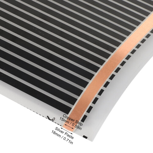 Electric Floor Heating Mat Ultra Thin, Adjustable, Low Energy, 60 2
