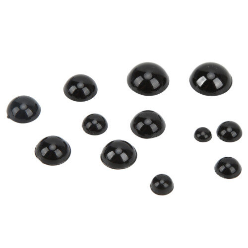 Durable 760Pcs Black Round Doll Eyes in Various Sizes for Crafting Use 2