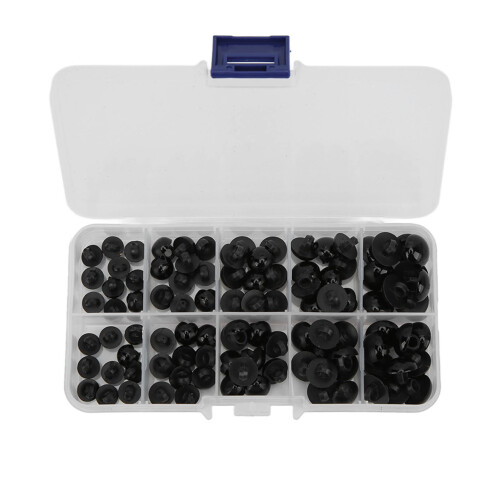 Assorted 100 Safety Eyes Resin Durable Craft Buttons Multi Sizes Wide Use