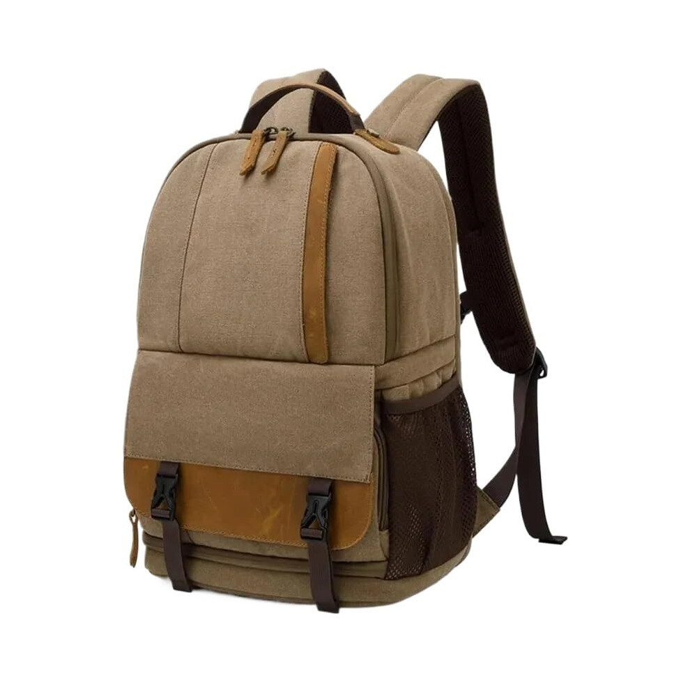 Camera Bag Unisex Hiking Camera Backpack Waterproof Large Capacity For Dslr Slr Cameras Lenses Tripod Khaki 9347817165302