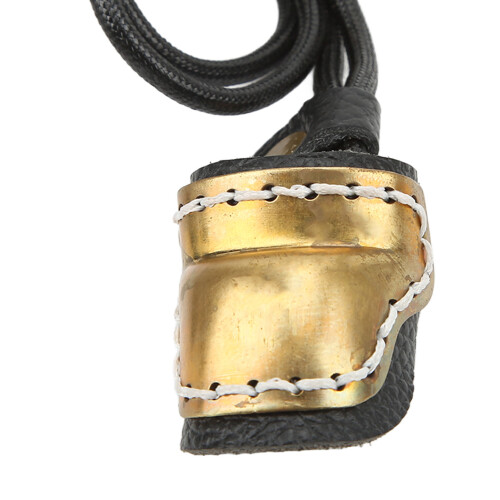 Protector di dita per l'arco in ottone e pelle, protettore da esterno nero 1