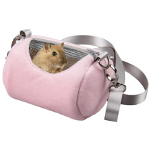 Pet Travel Backpack Small Animal Carrier Plush Bag, Cylinder Outgoing Travel Bag Portable Warm Housing for Rabbit Bird Lizard