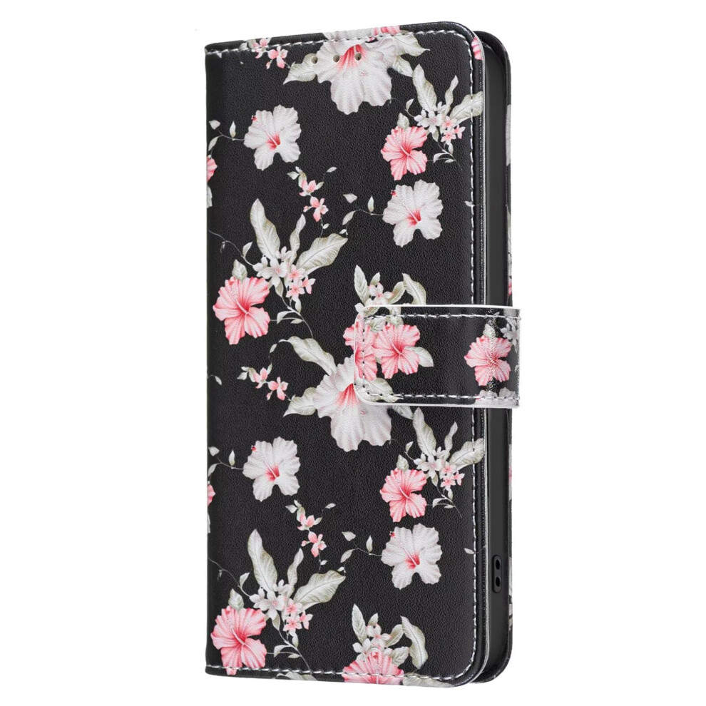 Leather Flip Wallet Case With Magnetic Closure Stand And Card Slots Flowers For Tecno Spark 30 Pro 4G Red 9199774059213