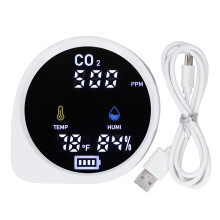 CO2 PPM Readings Ventilation Meter For Indoor Air Monitoring, Multi Measurements Temperature Sensor Humidity Sensor With LED Display Air Quality