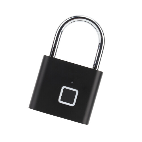 Waterproof Thumbprint Padlock 0.5s Unlock Black Holds 10 Prints USB