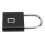 Waterproof Thumbprint Padlock 0.5s Unlock Black Holds 10 Prints USB 5