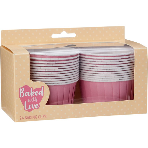 Love Baking Cups, Pink, Pack of 24 2