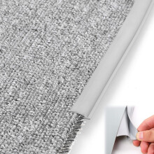 Grey Self Adhesive Carpet Edge Trim for Wood and Tile Floors Flexible PVC Transition Strip 46ft