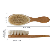Soft Goat Hair Baby Hair Brush with Wooden Handle for Gentle Hair Maintenance