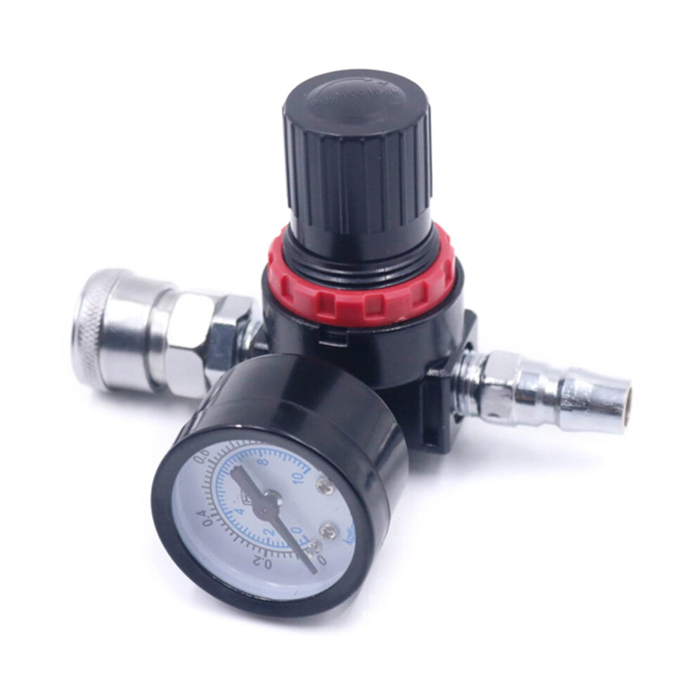 1/4' Spray Gun Air Pressure Regulator With Pressure Gauge Pneumatic Tool Accessories For Airbrush 01Mpa/010 Kgf/Cm 9382693653352