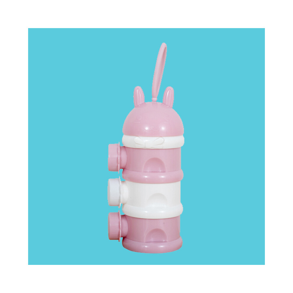 Portable Milk Powder Container 2L Leakproof Snack Dispenser Pink/White
