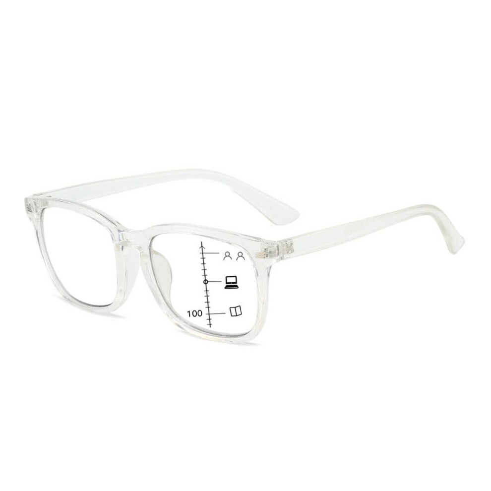 Men Women Progressive Reading Glasses Photochromic Multifocal Lenses 150 Degree Sun Protection