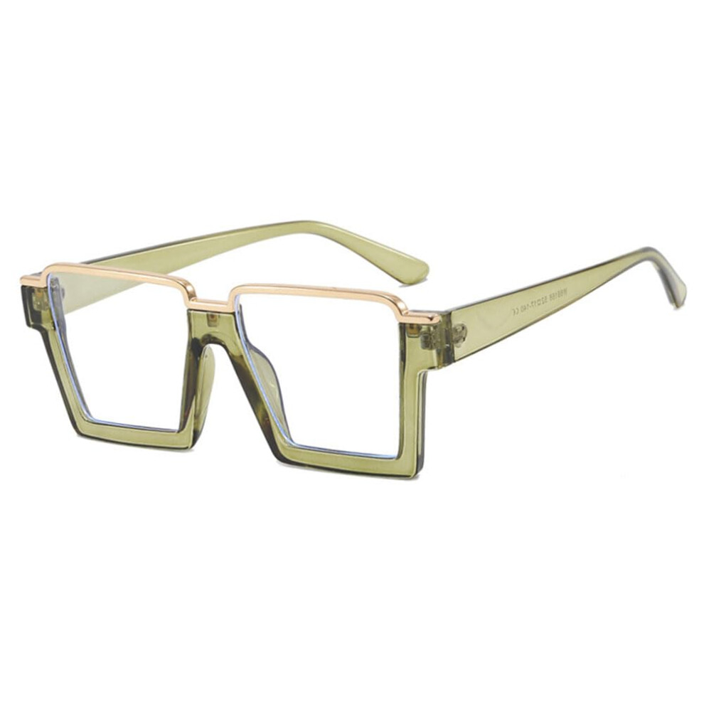 Retro Half Frame Reading Glasses for Men and Women, Square Clear Lens, Lightweight Comfort