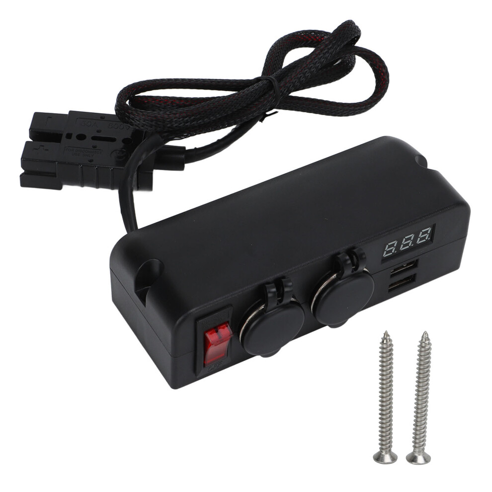 Car Usb Charger Adapter 2-Port Digital Voltage Display For Car, Boat, Rv 4151382054061