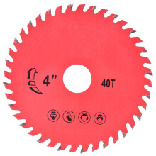 Professional Circular Saw Blade, 4 Inch Red Carbide Tipped Slitting Saw, Fast & Fluent Hard & Soft Wood Cutting Performance, General Purpose
