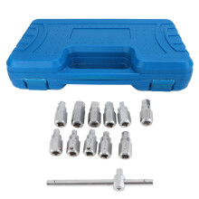 12 Pcs Steel Drain Plug Key Socket Set for Engine, Gearbox & Axle