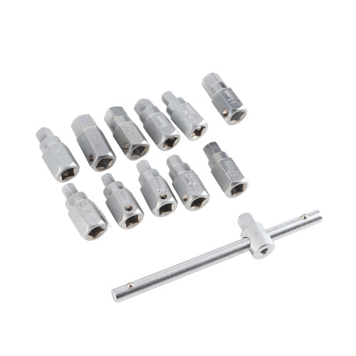 12 Pcs Steel Drain Plug Key Socket Set for Engine, Gearbox & Axle 2