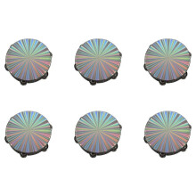 6pcs 8 Inch Wooden Tambourine Handbell Hand Drum Reflective Percussion Instrument Toy Dancing Singing Accompaniment