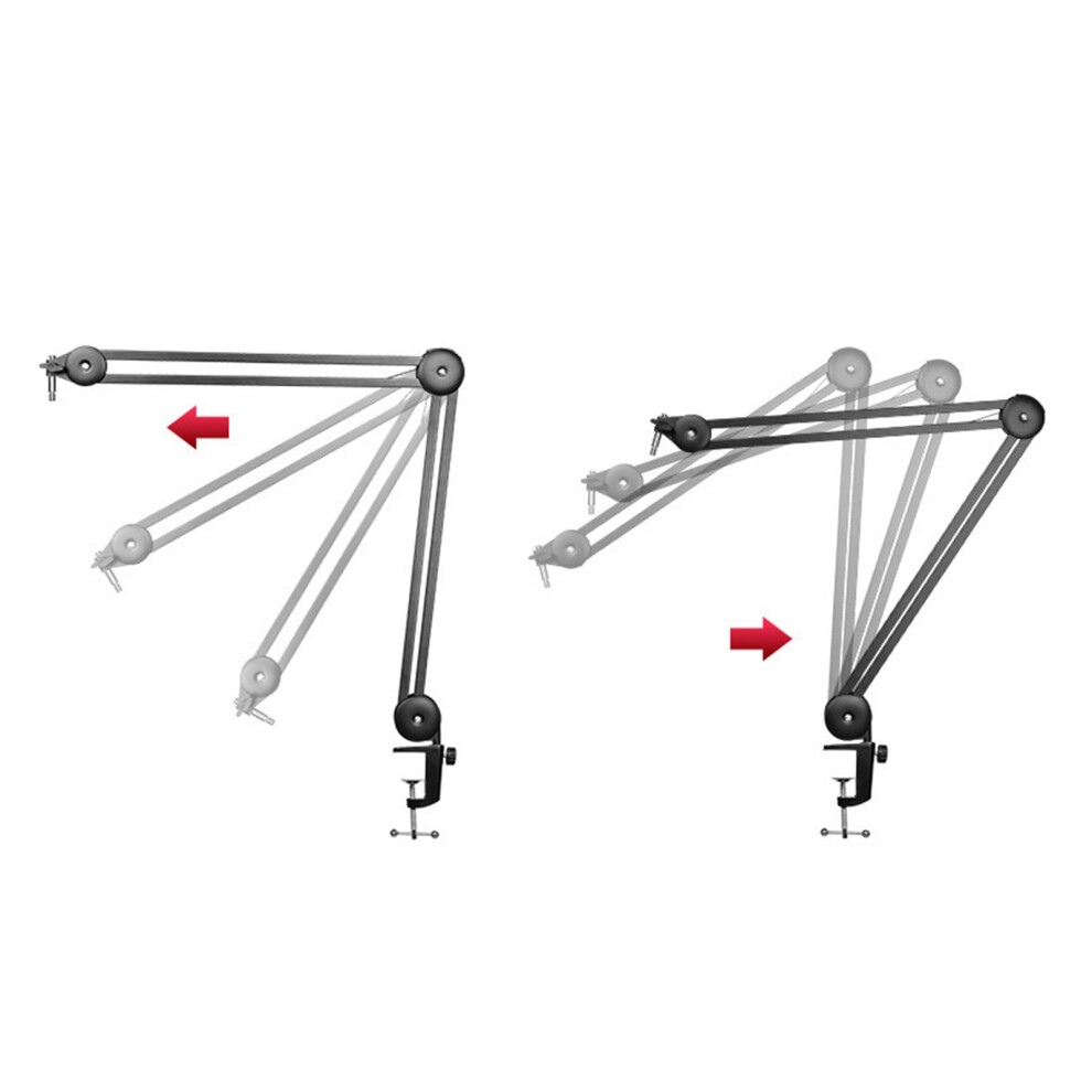 Springless Metal Mic Boom Arm Stand 42Cm For Recording Black 8001373307101