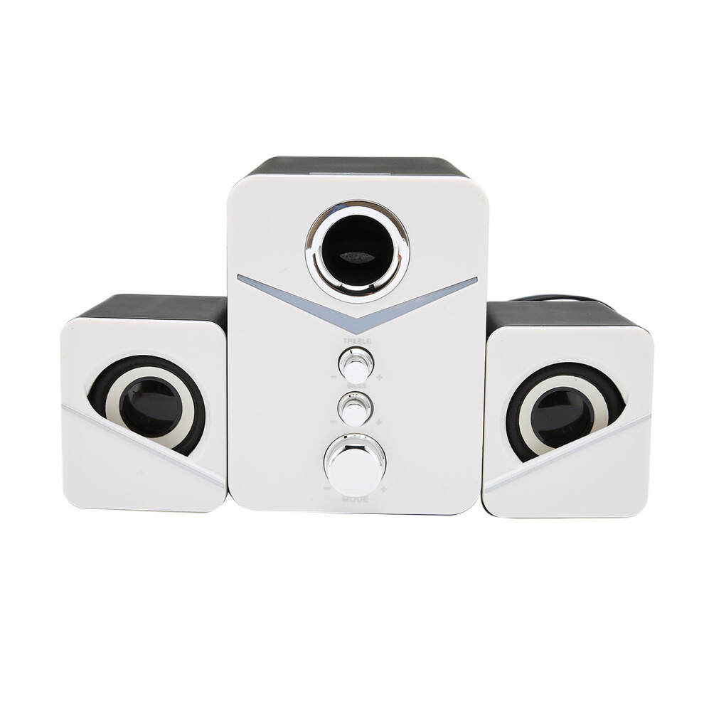 Dâ221 Bluetooth 2.1 Channel Mini Desktop Speaker With Deep Bass, White 4631375773464