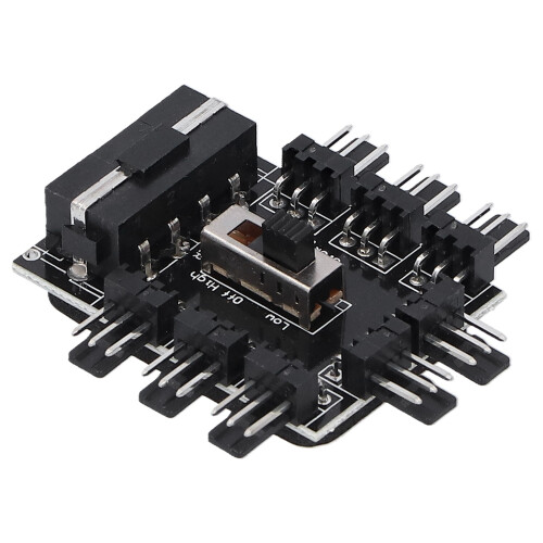 8‑Way 3PIN Fan Hub Splitter with Speed Control, 4PIN Plug