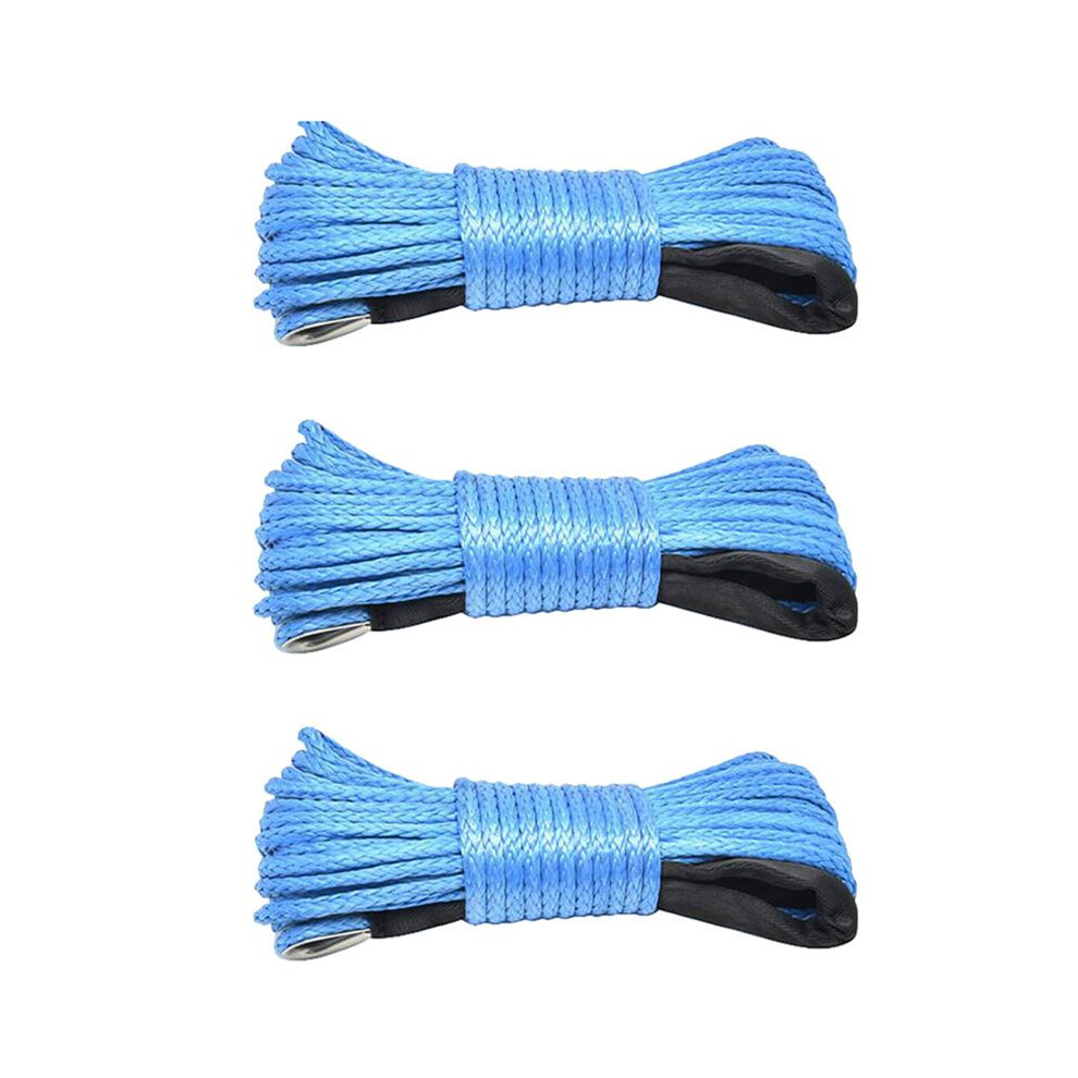 3X 7700Lbs Electric Winch Rope Nylon Rope High Strength Fiber Rope 6Mmx15m Car Trailer Rope Trailer Belt 6031685429224
