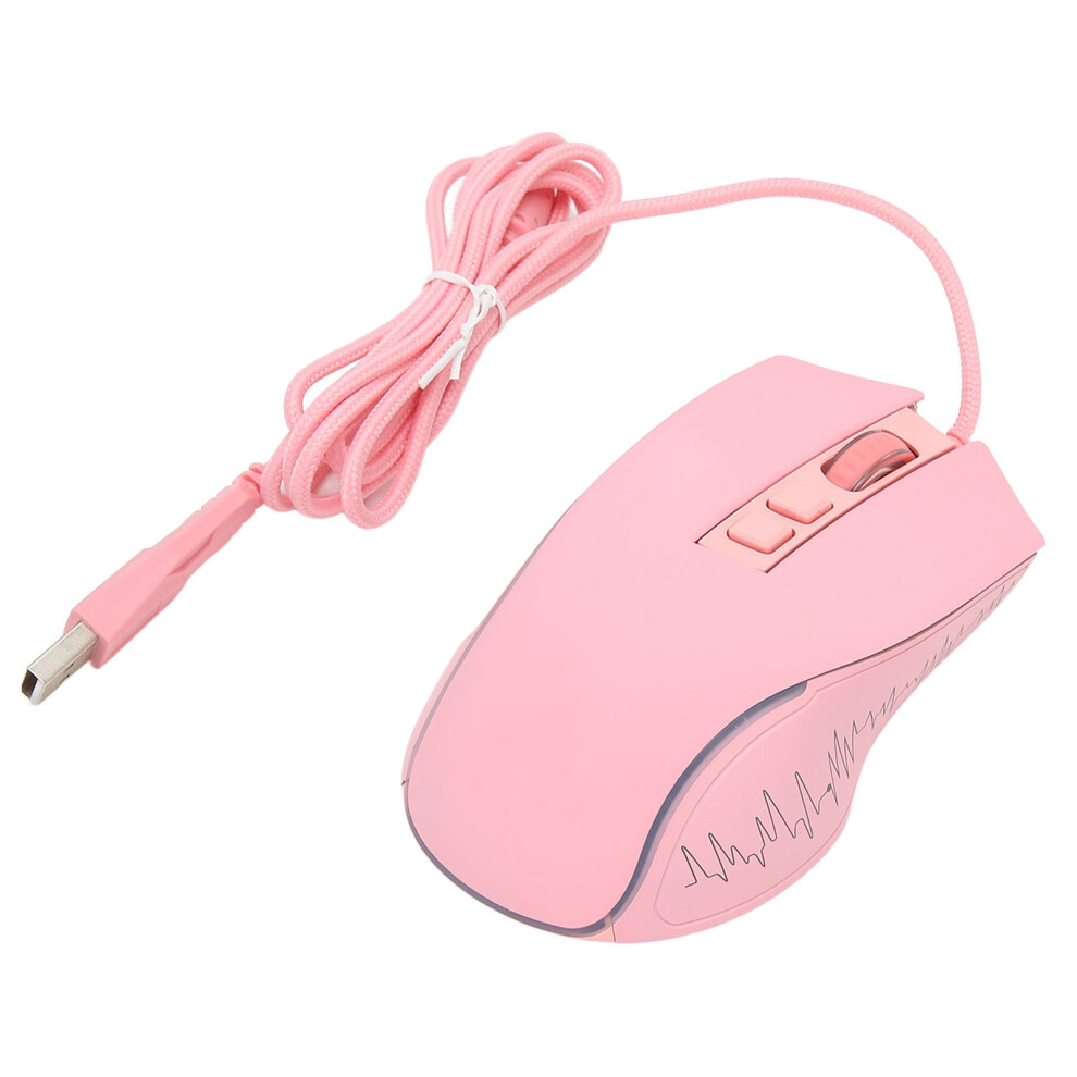 Usb2.0 Gaming Mouse, 4 Dpi, Rgb Backlit, Ergonomic Pink 8351374566879