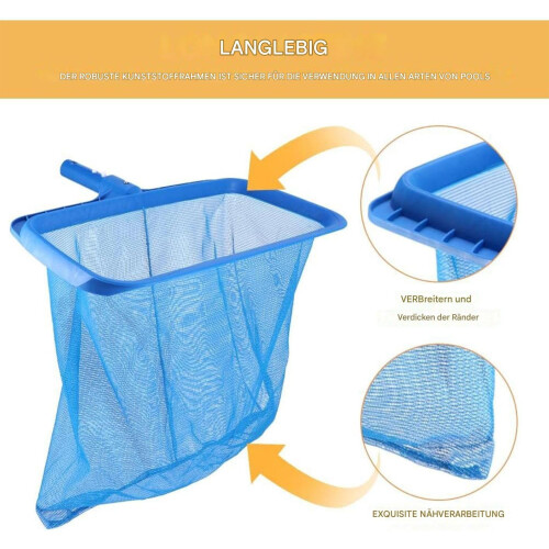 Swimming Pool Skimmer, Fine Mesh Leaf Net, Reinforced Rake Frame, HeavyDuty Cleaning Tool 2