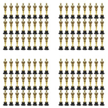 96 Pack Plastic Gold Star Award Trophies Statuette for Party Favors,School Award,Game Prize,Party Prize