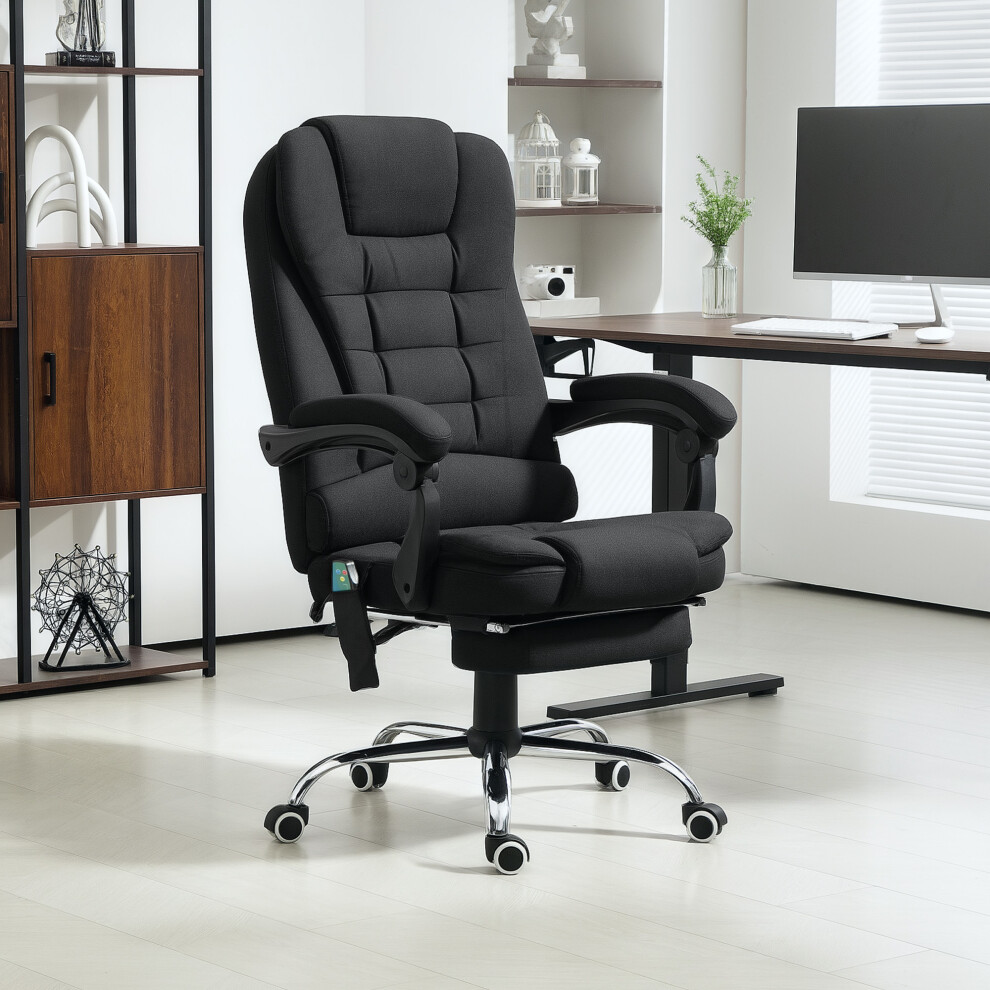 Vinsetto Ergonomic Heated 6 Points Vibration Massage Office Chair, Black