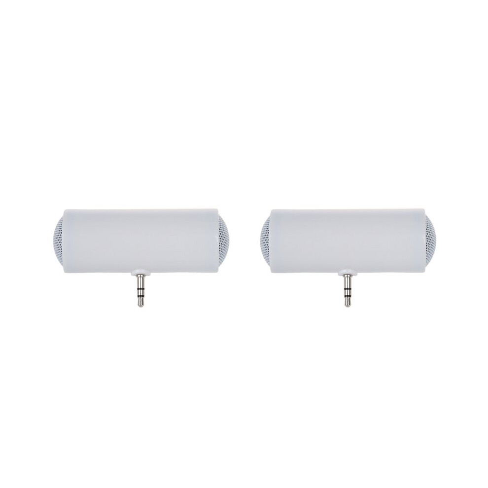 2 Pcs 3.5Mm Portable Stereo Speaker For Mp3 White 6034057265925