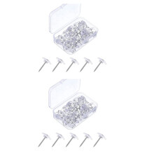 100Pcs Clear Push Pins Small Plastic Thumb Tacks Steel Point and Clear Plastic  Pushpins for Cork Board