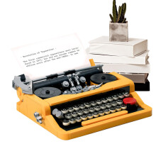 Typewriter Building Block Set, Retro Typewriter Ornament, Vintage Desk Decoration, Replica of Antique Typewriter, Model: