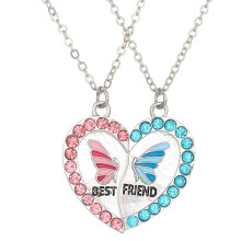 2nd Friend Necklace, Heart Shape, Butterfly Pendant, Friendship Necklaces, Girls Gifts