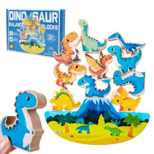 Dinosaur Building Blocks for Kids, Wooden Dinosaur Blocks EcoFriendly Dinosaur Stacking Blocks, Colorful Dinosaur Stacking Toys