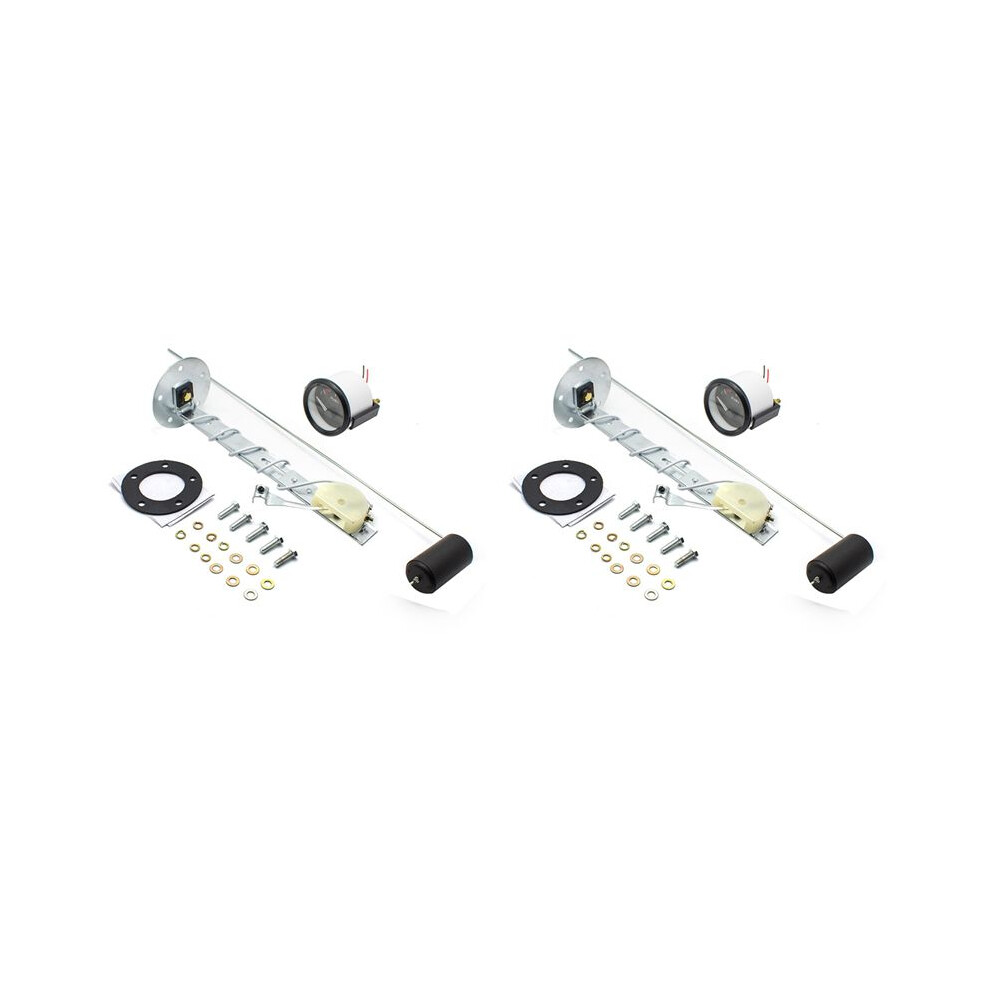 2X Auto Fuel Level Gauge 0-90Ohms 12V/24V Oil Tank Level 52Mm Universal Car Marine Black 6033087268470