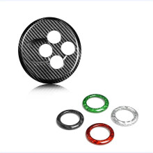 Real Hard Carbon Fiber Car Gear Shift Button Frame Sticker for Abarth 595 695 2012-2023