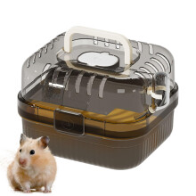 Travel Hamster Carrier, Ventilated Pet Cage, Portable Outdoor Bag with Exercise Wheel