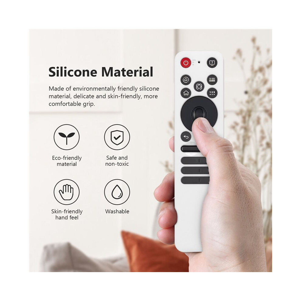 Silicone Protective Case With Lanyard Shockproof Soft Shell Protector Sleeve For Mr25ga Remote Control White 6033413265173