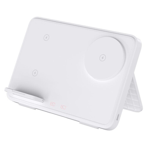 Wireless Charging Dock with LED Night Light and Foldable Design, for Fast Charging for  and  Watches White