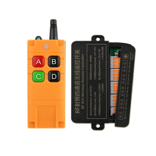 433MHz Wireless Remote Control  Universal 4CH Relay Receiver Module for Gate GarageDC12V-36V RF Radio Controller A